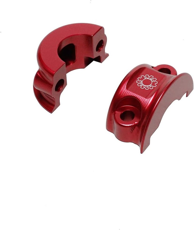 PJMTCUSTOM Red Left& Right Clutch Handlebar Clamp Lever Bracket Cover Fits for Harley Davidson XL, Softail, Dyna, Touring (Red) - Image 5